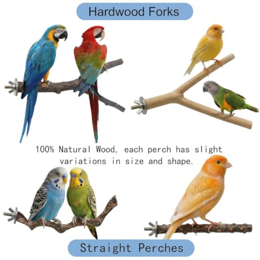 8PCS natural wood bird perches - Health & Wellness Unlimited ulasan dan harga